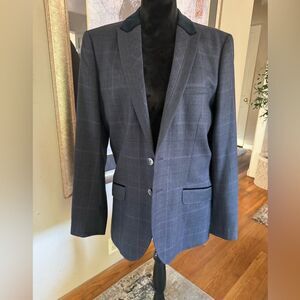 Ted Baker  Men’s Sports Jacket Plaid Check Velvet Collar Fully Lined 40R